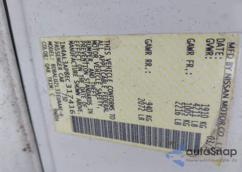 2014 Nissan Altima 2.5 Sv from USA, damaged, VIN 1N4AL3AP8EC317416